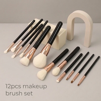 Ensemble de pinceaux de maquillage professionnels 12 pièces, fond de teint cosmétique, fard à paupières, pinceau doux pour le visage, pinceaux de maquillage