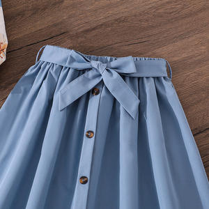 Ensemble Deux Pièces pour Enfants Filles Automne 2025 Tenue de Vacances Décontractée pour Adolescentes Chemise Élégante à Manches Longues et Jupe à Imprimé Floral - Product Image 5