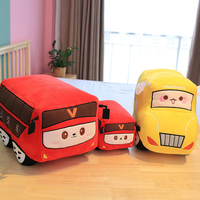 2023 nouveau gros enfants cadeau réaliste Bus pelle camion personnalisé jouets en peluche voiture en peluche jouet