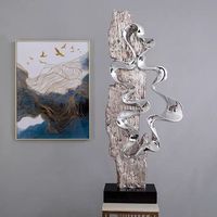 128X53CM Sculpture abstraite moderne à grande échelle pour hôtel, meubles haut de gamme pour le buffet du salon à l'entrée