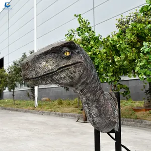 GTAD44 실물 크기 3d 맹raptor 공룡 애니마트로닉스 Velociraptor 공룡 머리 모형