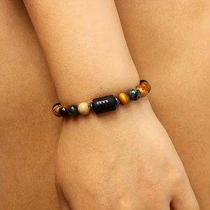 Pulsera de regalo de 12 Constelaciones, piedra Natural, imagen de ojo de tigre, pulsera de cuentas de piedra, doce pulseras del zodiaco para hombres y mujeres - Product Image 4
