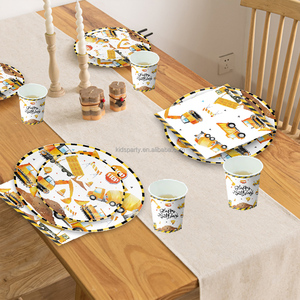 Pelle Décorations <span class=keywords><strong>De</strong></span> Fête D'anniversaire Baby Shower Party Supplies <span class=keywords><strong>Vaisselle</strong></span> Jetable Set Cartoon Car Party Kit - Product Image 3