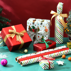 Wholesale 80g <b>Christmas</b> Metallic Paper Tissue 43*300cm Gift Luxury Custom Packaging Wrapping Paper Roll - Product Image 1