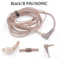 Câble plat original KZ (B/C) détachable de haute qualité avec prise 3,5 mm 2 broches pour écouteurs Kz Edx Pro Edx Zst Zsn Pro X
