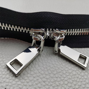 Custom 50cm Brass Metal Zipper With Double-Sided Slider Eco-Friendly Two-Way Zipper Gold <strong>Zip</strong> For Hoodie Vest - Product Image 4