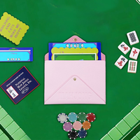 Porte-cartes de mahjong en cuir PU vegan, organiseur de cartes de mahjong, étui pour cartes de mahjong, accessoires de mahjong pour soirée de jeu, cadeau pour les amateurs de mahjong