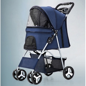 Chariot pour <span class=keywords><strong>chien</strong></span>, <span class=keywords><strong>poussette</strong></span> pliable à quatre roues, facile et pratique, en Stock, accessoire de voyage en plein air, cinq couleurs - Product Image 4