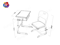 Ensemble de bureau et chaise d'école élémentaire réglables en hauteur, en bois de haute qualité, pour salle de réunion scolaire et salle de classe