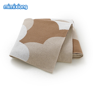 Nouveauté, couverture en coton Mimixiong OEKO Tex, jacquard, motif ours adorable, couverture pour bébé nouveau-né, couverture tricotée - Product Image 1