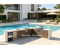 Module de cuisine extérieure préfabriqué durable et étanche pour barbecue, idéal pour jardin résidentiel, villa de vacances, patio