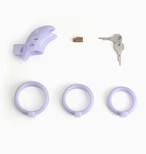 อุปกรณ์เซ็กส์ทอย3ห่วงล็อคอวัยวะเพศชายสีม่วงพร้อมพีซีวัสดุอุปกรณ์ทาสซาดิสม์สำหรับผู้ใหญ่ - Product Image 3