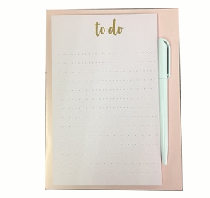 Bloc-notes adhésifs personnalisés à lignes pointillées avec stylo - Product Image 1