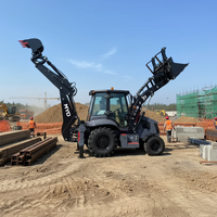 Excavator Loader MYO 3CX China, Mini TLB Backhoe Loader Roda untuk Dijual
