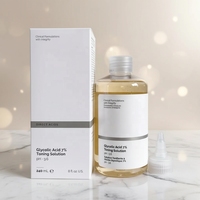 Tonique Original à 7% d'Acide Glycolique AHA 240ml, Ingrédients Biologiques pour Peaux Mixtes, Enrichi en Vitamine