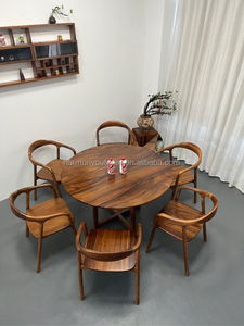 Table de salle à manger en <span class=keywords><strong>bois</strong></span> massif de noyer avec plateau à bords naturels et pieds de table, mobilier de luxe à prix abordable 2026 - Product Image 5