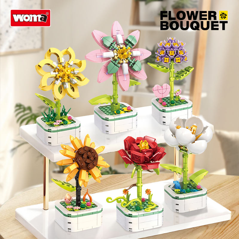 Woma Toys Building Block Set – 6 Style Flower DIY Educational Toy