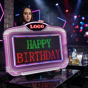 Papan <span class=keywords><strong>Display</strong></span> Pakaian LED Akrilik Krom Khusus Klub Malam dengan Tanda Marquee Klasik - Product Image 1