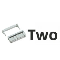 Conector de cable plano IDC FC de 2.54mm, tipo corneta, rectangular de tres piezas, negro/gris, con cabezal de prensado para cableado eléctrico