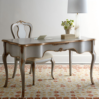 Bureau d'écriture de haute qualité en bois massif antique français avec tiroirs de rangement pour la maison, le bureau et l'étude