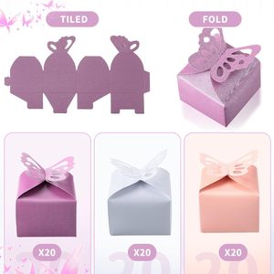 Cajas de regalo de fiesta de mariposa, Mini caja de regalo de boda de Navidad, láser metálico, golosinas para despedida de soltera, materiales reciclados - Product Image 1