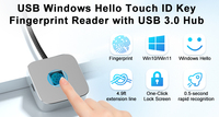 Escáner de Huellas Dactilares con Windows Hello y Touch ID, Cable de 1.5M, Carcasa Metálica, Plug and Play, Inicio de Sesión Seguro en 0.05s, en Stock