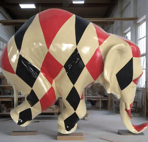 Statue di Animali in Resina e Fibra di Vetro su Misura, Grandi Sculture di <span class=keywords><strong>Elefanti</strong></span>, Sculture di <span class=keywords><strong>Elefanti</strong></span> Acrobatici Dipinte - Product Image 3