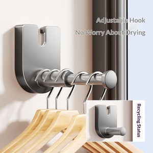Corde <span class=keywords><strong>à</strong></span> <span class=keywords><strong>linge</strong></span> rétractable robuste 20 kg, sans perçage, fixation murale, en ABS et acier inoxydable, invisible, pour intérieur et <span class=keywords><strong>extérieur</strong></span> - Product Image 2
