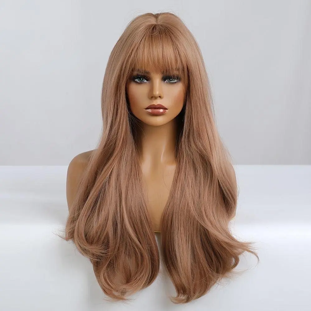 Hot sale 2022 Cosplay Halloween Christmas color air bangs long curly hair purple pink wig