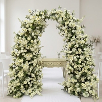 Arche de fleurs artificielles en soie rose élégante et luxueuse en gros pour la décoration de mariage