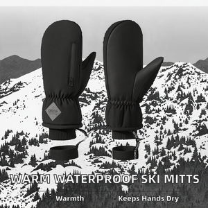 Guantes de esquí impermeables para mujeres, hombres y jóvenes, para deportes de invierno al aire libre, calentadores de manos, con bolsillo con cremallera, duraderos, térmicos, de secado rápido - Product Image 2