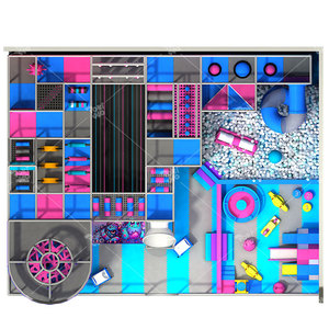 อุปกรณ์สนามเด็กเล่นในร่มแบบกำหนดเองของโปคิดโด ปราสาทสนุกสุดเหวี่ยง สไลเดอร์ในร่มแบบกำหนดเองพร้อมแทรมโพลีนสำหรับเด็ก - Product Image 3