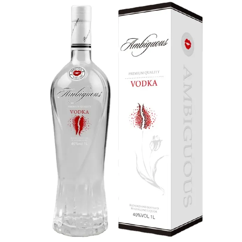 Label pribadi Premium pemasok personalitas Cina produksi kustom produsen botol minuman alkohol Vodka untuk dijual