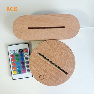 Blank Acrylic 3D Night Decorative Wooden LED Desk Light Custom Modern Home Decor Kids LED Bedside <strong>Table</strong> Lamp - Product Image 3