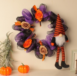 Guirnalda <span class=keywords><strong>de</strong></span> Halloween con Muñeco <span class=keywords><strong>de</strong></span> Madera <span class=keywords><strong>de</strong></span> Piernas Largas, Adorno para Puerta, Anciano sin Rostro, Corona Decorativa para Fiestas <span class=keywords><strong>de</strong></span> Terror - Product Image 4