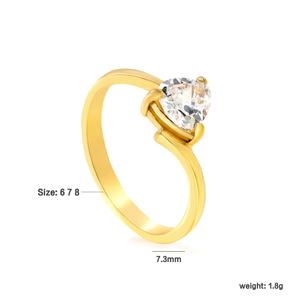 Vente en gros de bagues ouvertes asymétriques à motif de marteau rétro, géométriques, en acier inoxydable plaqué or 18 carats, avec zircon, pour femmes - Product Image 4