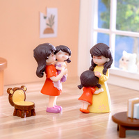 Figurines de personnages mère-fille en plastique pour loisirs créatifs, ornements pour décoration de voiture, de gâteaux et autres créations DIY