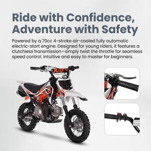 Moto tout-terrain à essence 70CC 4 temps, Dirtbike KAYO TS70 40 km/h, mini moto de course hors route pour enfants, moto pour enfants - Product Image 4