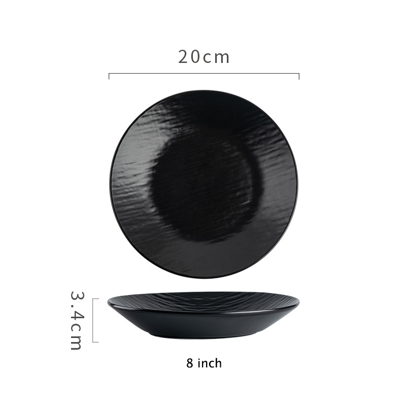 Piastra da 8 pollici (nero opaco)