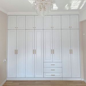 Meubles de chambre à coucher de style français personnalisés, luxueux, en bois massif, placard blanc - Product Image 1