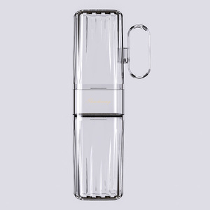 Étui de voyage pour brosse à dents Shandong avec poignée, transparent, portable, double usage, gobelet pour brosse à dents et gobelet pour bain de bouche pour couple - Product Image 3