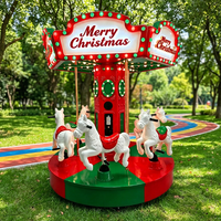 Manège extérieur antique pour enfants, 6 places, chevaux en acier, pour parc d'attractions DUOXING MB-601