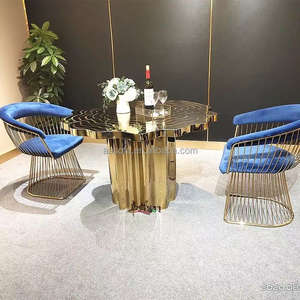 <span class=keywords><strong>Nicolas</strong></span> современный обеденный стол во французском стиле кресло 110 стол ленивый Susan комнатная мебель из розового золотистого металла китайская столовая - Product Image 1