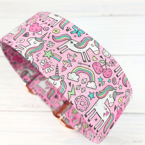 Colorido patrón estampado lindo unicornio perro <span class=keywords><strong>Collar</strong></span> ancho pulgadas Rosa galgo Luxe tela mascota proveedor Oem Slip Martingale perro <span class=keywords><strong>Collar</strong></span> - Product Image 3