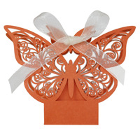Boîte à bonbons en papier couché YZ pour enfants, motif papillon estampé, pour Communion, Baptême, Mariage, Anniversaires - Boîte cadeau recyclable