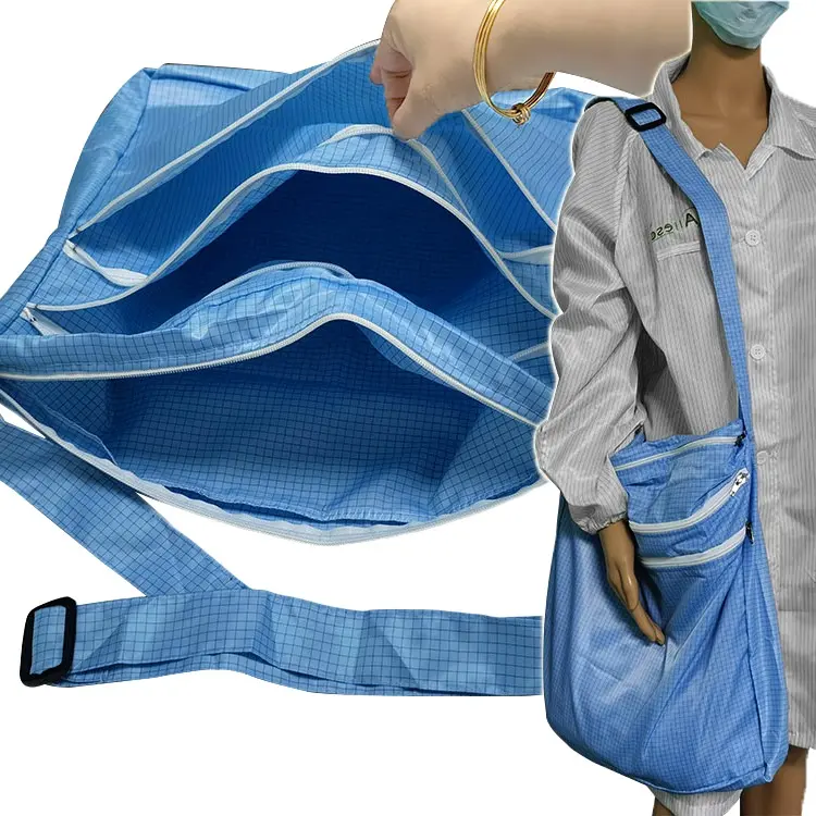 Оптовая продажа, сумка для инструментов на молнии ESD, Антистатическая сумка из ткани ESD, рюкзак для чистой комнаты