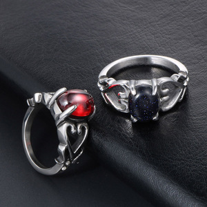 Heart Shape Gemstone <b>Ring</b> Titanium Steel <b>Couple</b> <b>Rings</b> Unisex Jewelry Gift SA666 - Product Image 4