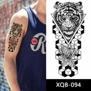 Tatouages à manches artistiques imperméables avec des motifs géométriques audacieux Détails réalistes durables Autocollants de tatouage à demi-bras - Product Image 6