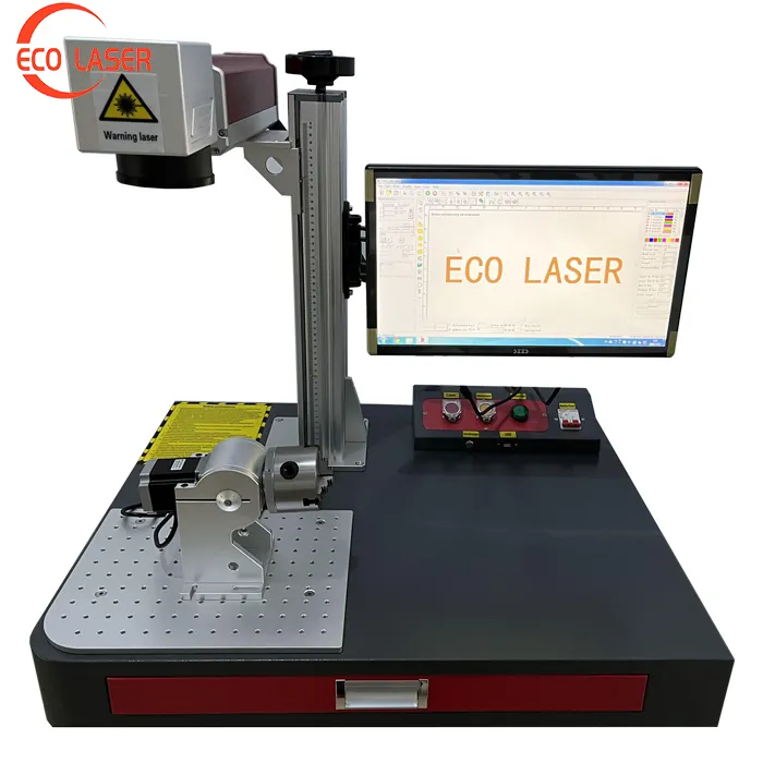 Mesin Penanda Laser 30W 200*200Mm Mesin Penanda Logam Cnc Laser Engraver Sumber Laser Raycus untuk Aluminium Perak