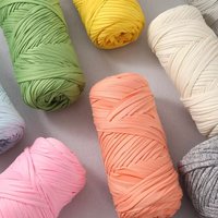 Grands rouleaux de bandes de tissu teint en polyester/coton à haute élasticité pour tricot à la main, pantoufles, paniers de rangement, artisanat DIY